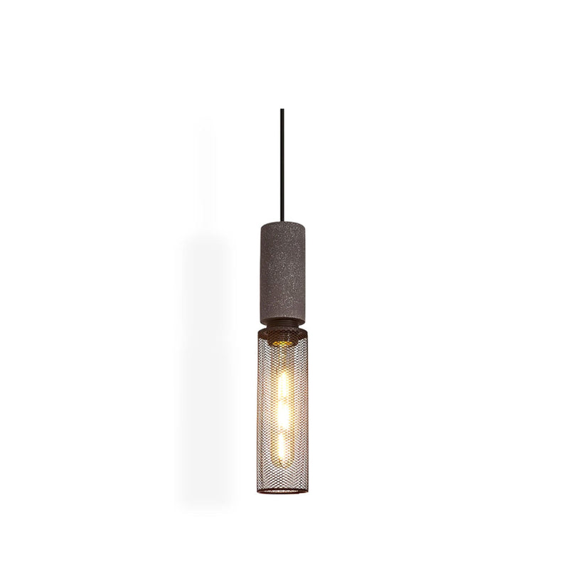 Industrial Concrete Pendant Light With Warm LED Glow — James New York