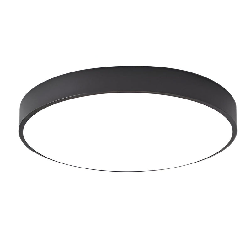 Modern Metal Flush Mount Ceiling Light With Stepless Dimming in Black — James New York