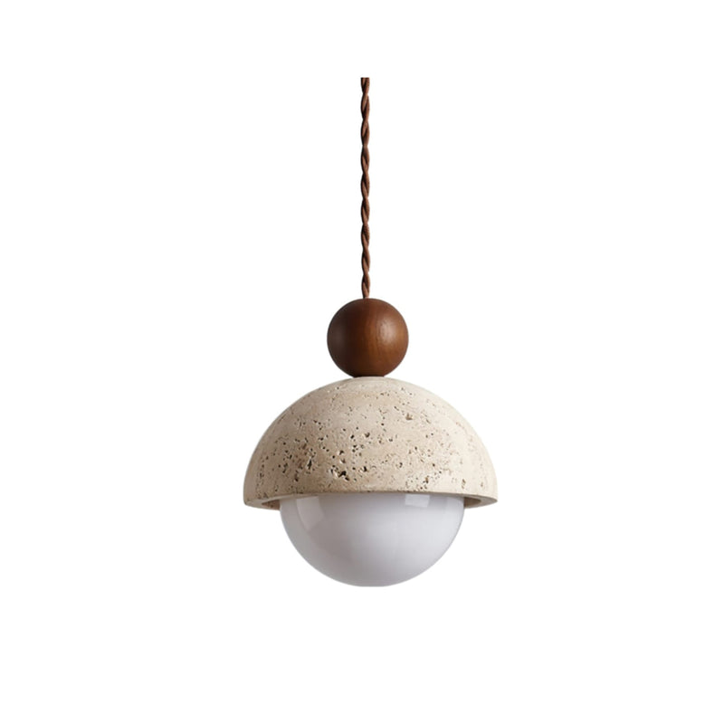 Modern Travertine Stone Pendant Light With Dimmable Glow — James New York