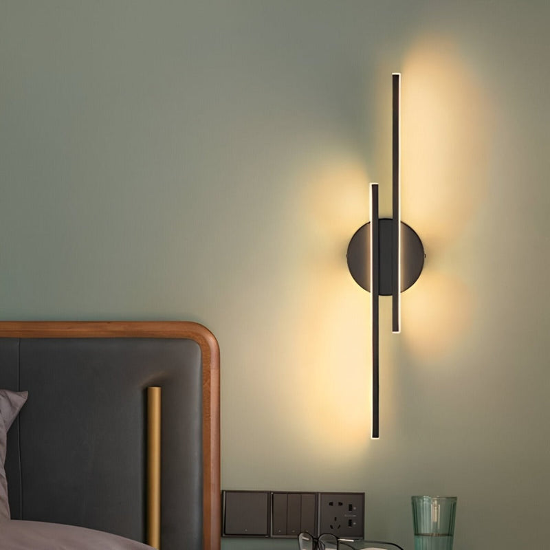 Modern Metal Linear Wall Light for Bedroom and Hallway — James New York