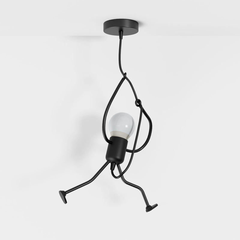 Wrought Iron Modern Pendant Light With Warm LED Glow in A: D26" (D10.2 cm) — James New York