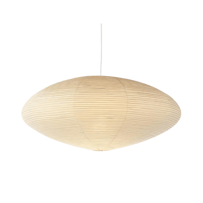 Scandinavian Xuan Paper Pendant Light With Warm LED Glow in White — James New York