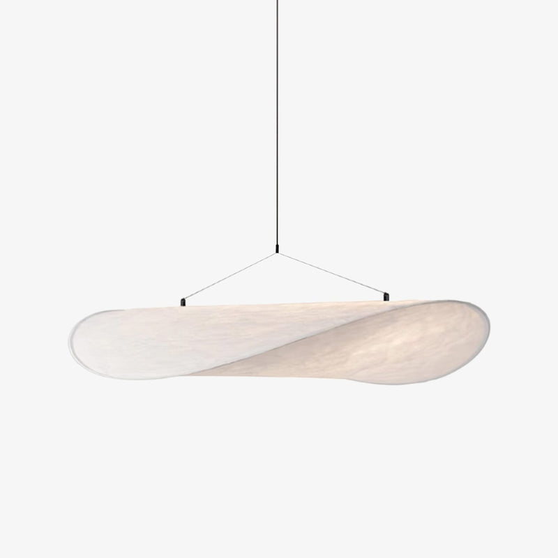 Modern Fabric Pendant Light With Stepless Dimming for Living Room in White — James New York