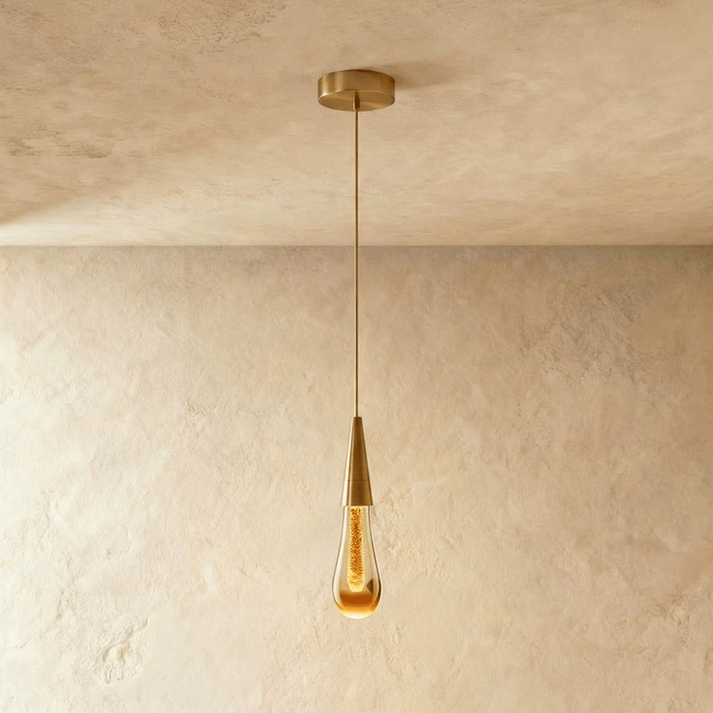 Modern Crystal Metal Pendant Light for Dining Room in Cool White (6000K) — James New York