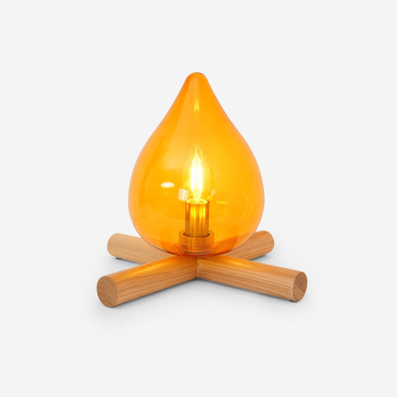 Modern Bamboo and Wood Table Lamp With Warm LED Glow — James New York
