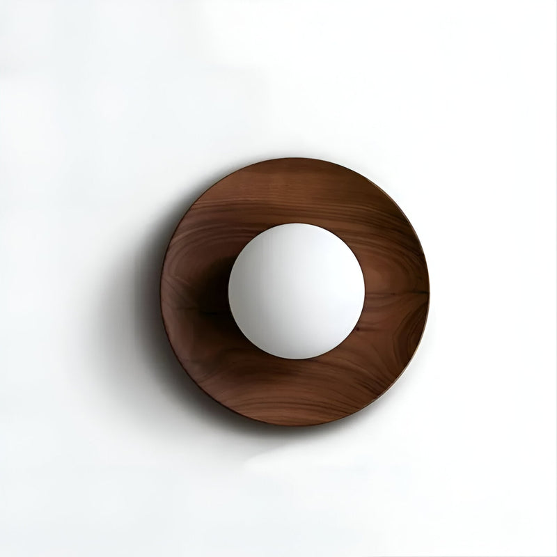 Modern Wood Wall Light for Living Room and Bedroom in Dark Brown — James New York