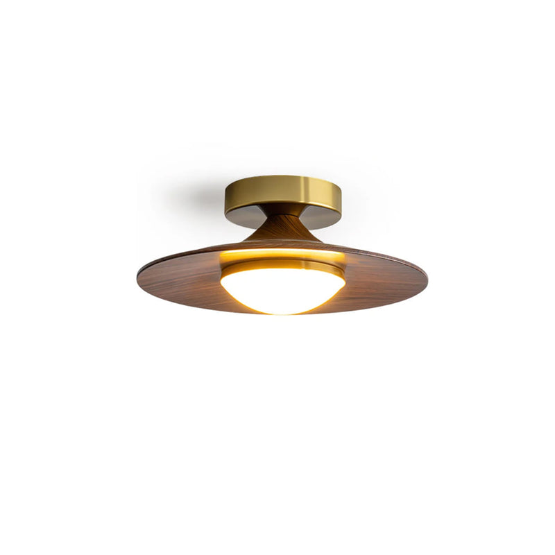 Modern Wood Semi-Flush Mount Ceiling Light With Acrylic Diffuser — James New York