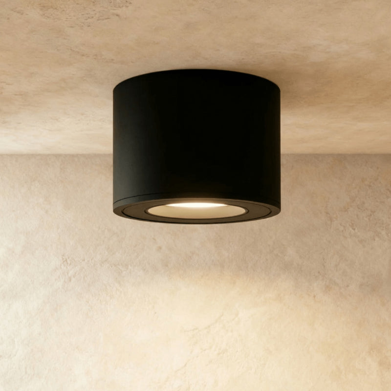 Modern Metal Flush Mount Ceiling Light in Neutral White (4000K) — James New York