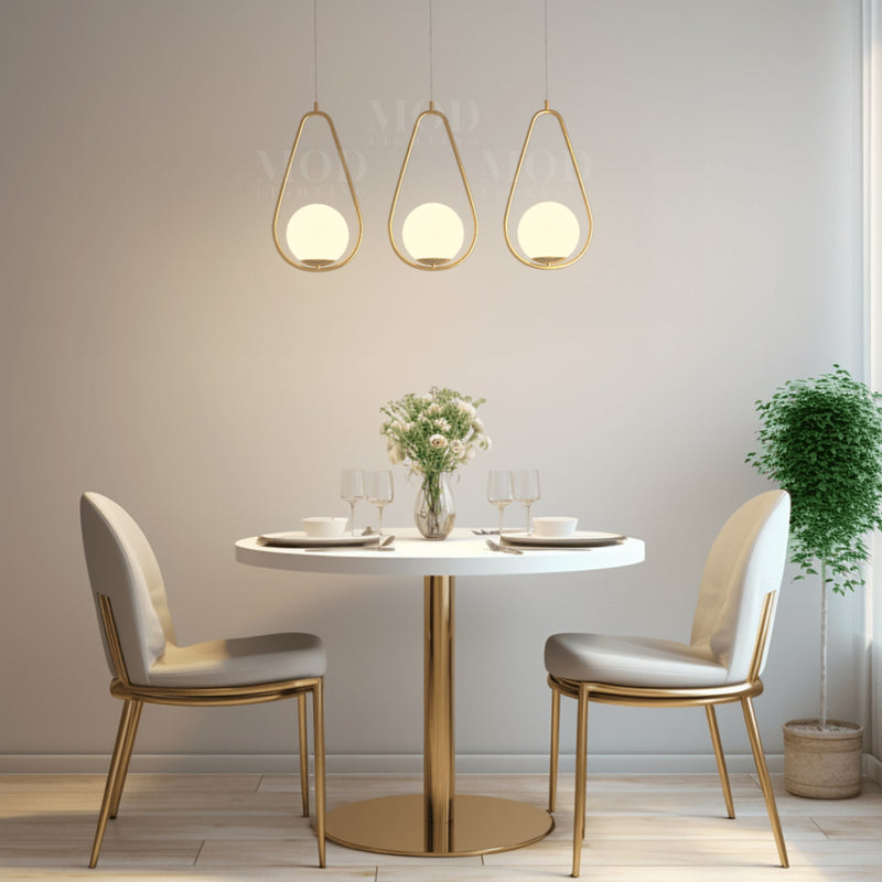 Modern Aluminum Pendant Light for Dining Room in Style D - 22 cm (9″) × 39 cm (15″) × 15 cm (6″) — James New York