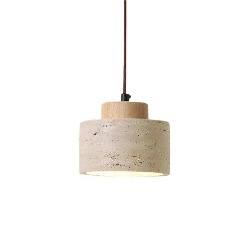 Modern Iron Pendant Light With Tri-Color LED Glow for Kitchen in Wood — James New York