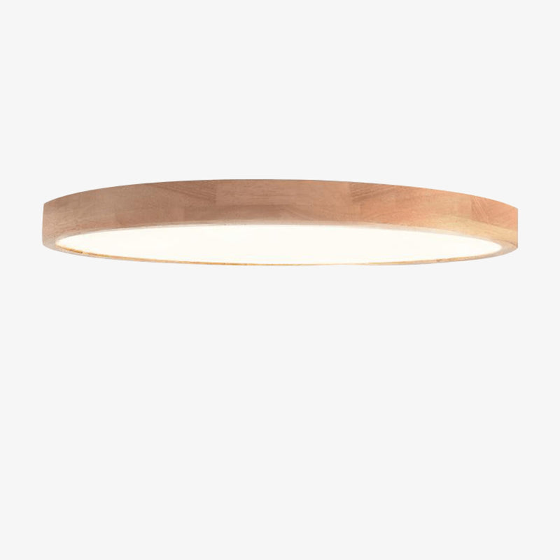 Scandinavian Wood Flush Mount Ceiling Light for Living Room in Warm White — James New York