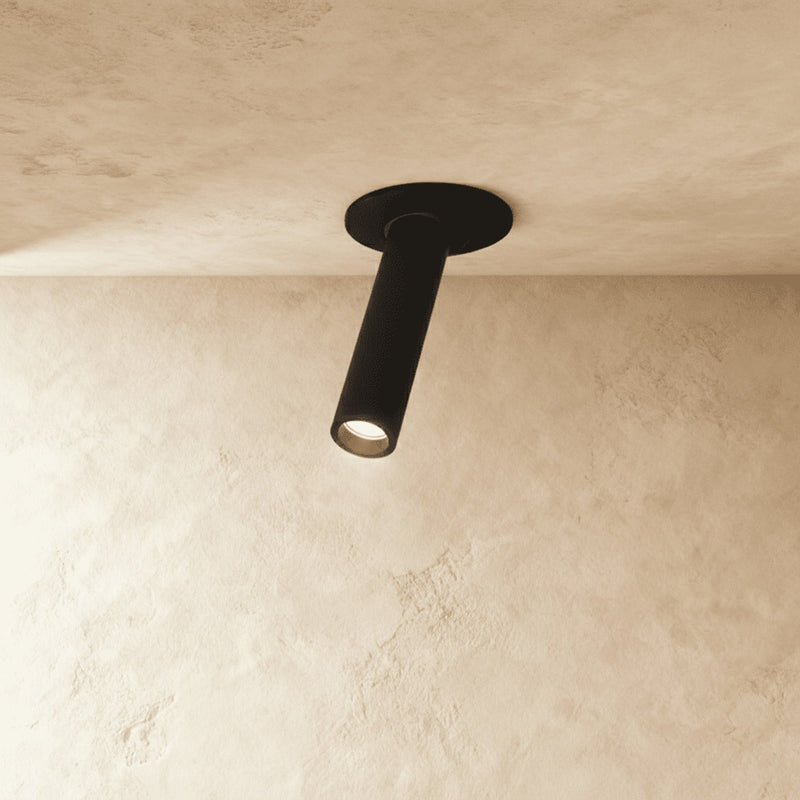 Modern Aluminum Cylinder Track Head Ceiling Light in Black — James New York