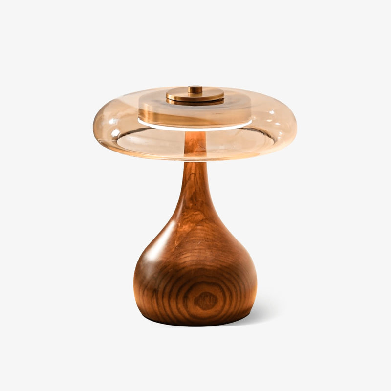 Modern Ash Wood and Brass Table Lamp for Living Room — James New York