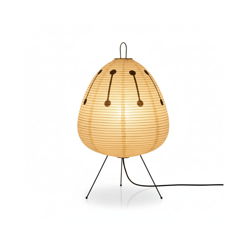 Modern Rice Paper Floor Lamp With Tri-Color LED Glow in Orange — James New York
