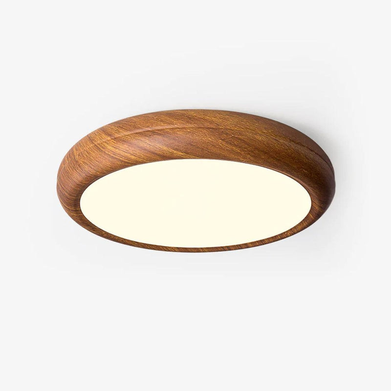 Modern Wood Flush Mount Ceiling Light With Slim Profile — James New York