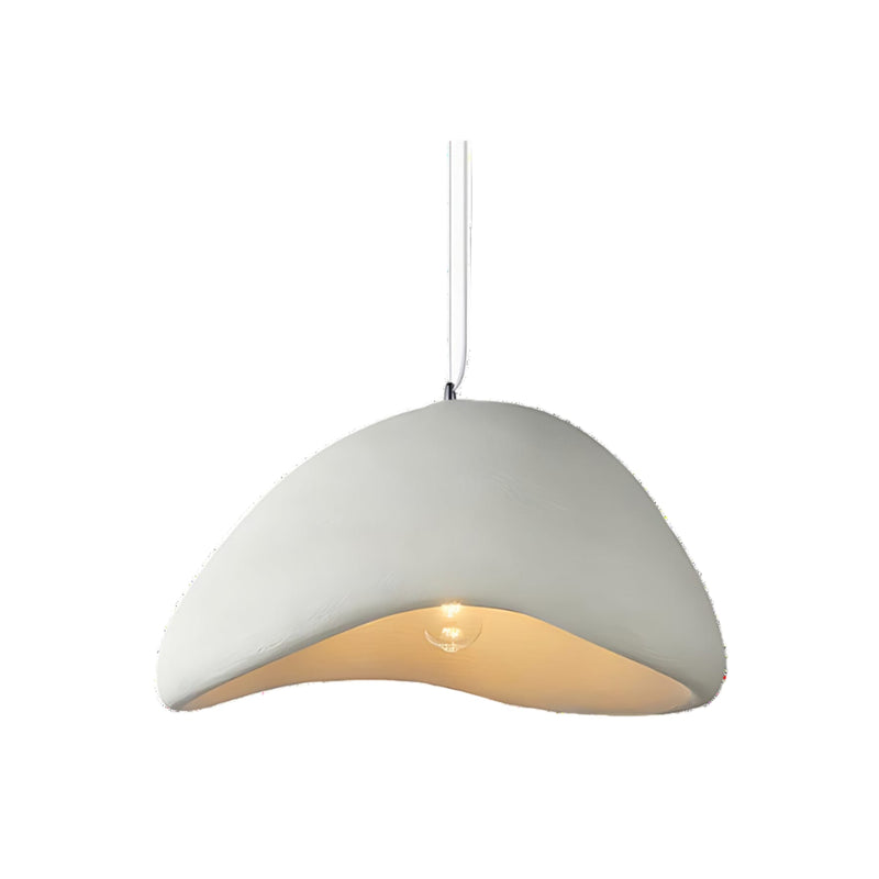 Modern Resin Pendant Light With Matte Finish for Living Room in White — James New York