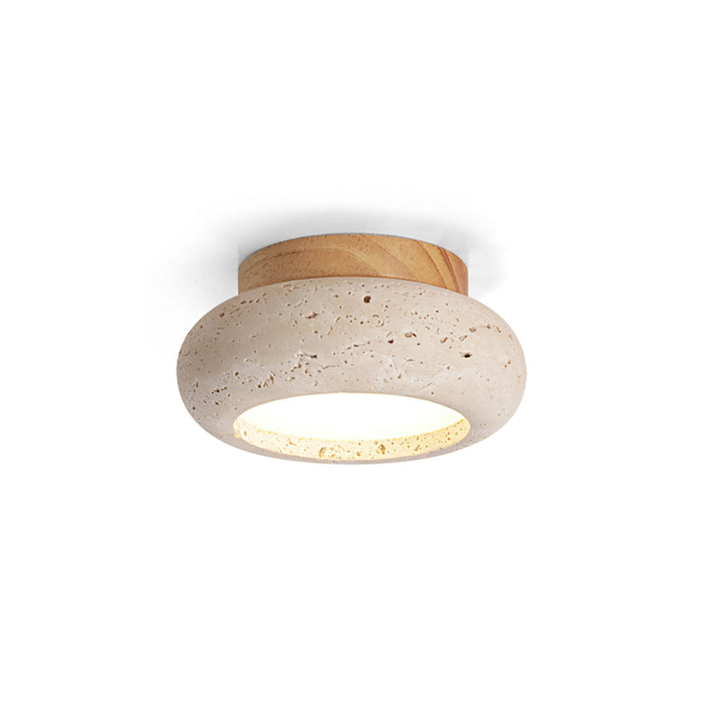 Travertine Modern Flush Mount Ceiling Light for Living Room — James New York