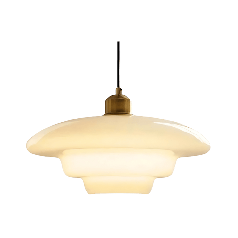 Modern Glass Pendant Light With Warm LED Glow for Kitchen and Dining in Three Tiered — Ø11.8" (Ø30 cm) — James New York