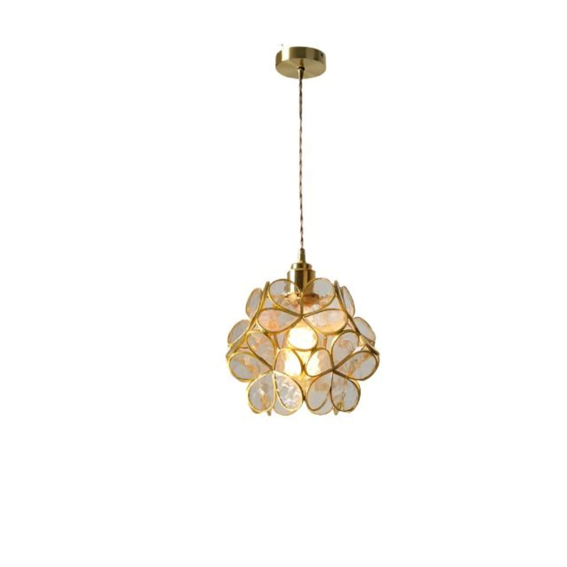 Modern Glass Pendant Light With Warm LED Glow in Gold — James New York