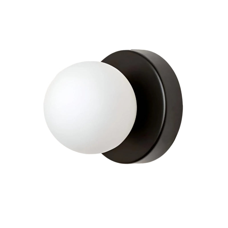 Modern Glass Wall Light With Warm LED Glow in Black — James New York