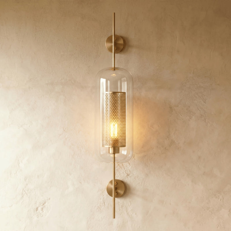 Modern Brass Wall Light With Warm LED Glow in A: D20" (D7.9 cm) x H26.4"(67cm) / 12W — James New York