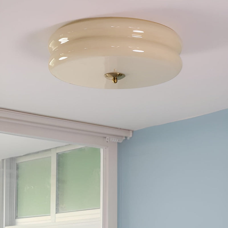 Retro Glass Flush Mount Ceiling Light for Living Room — James New York