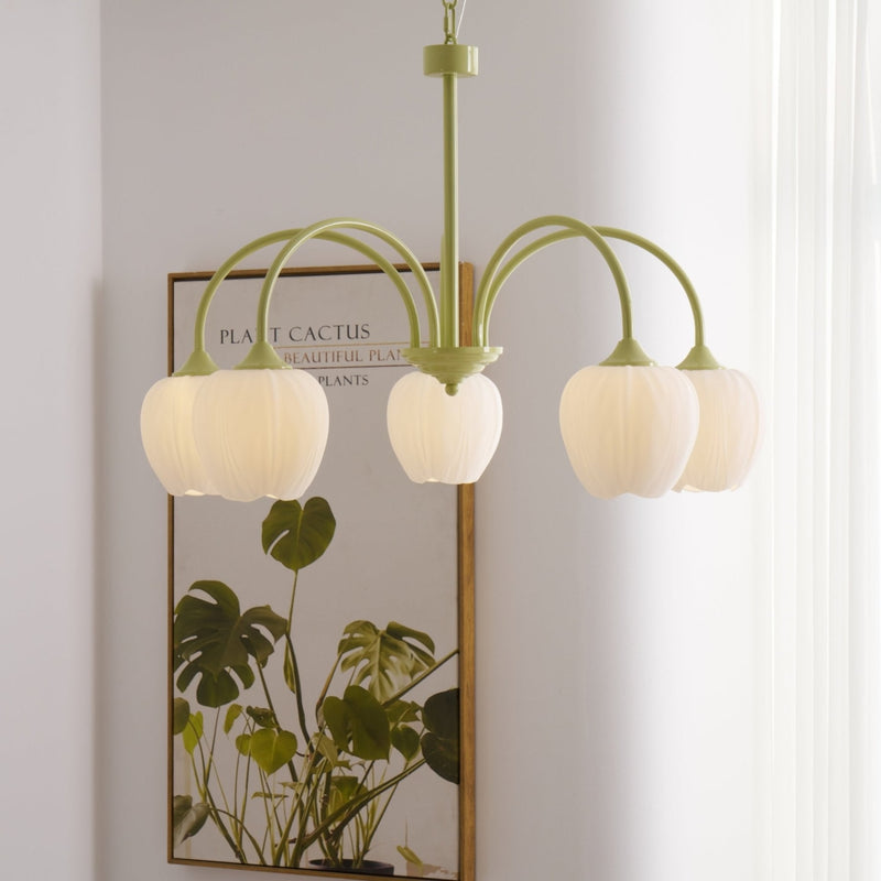 Retro Glass Chandelier With Multi-Head Design for Dining Room — James New York