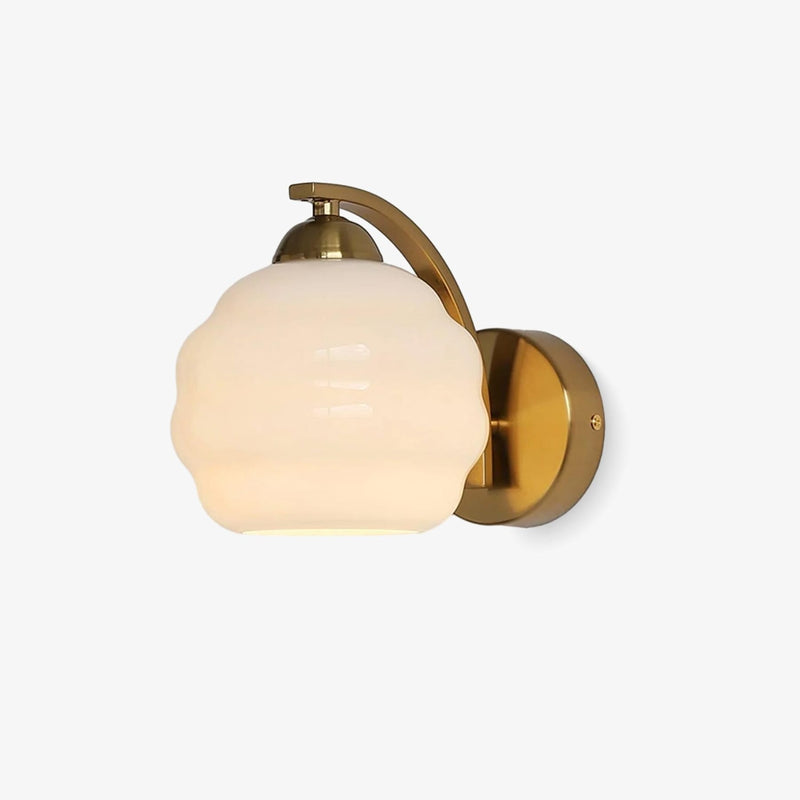 Modern Wrought Iron and Glass Wall Light With Warm LED Glow — James New York