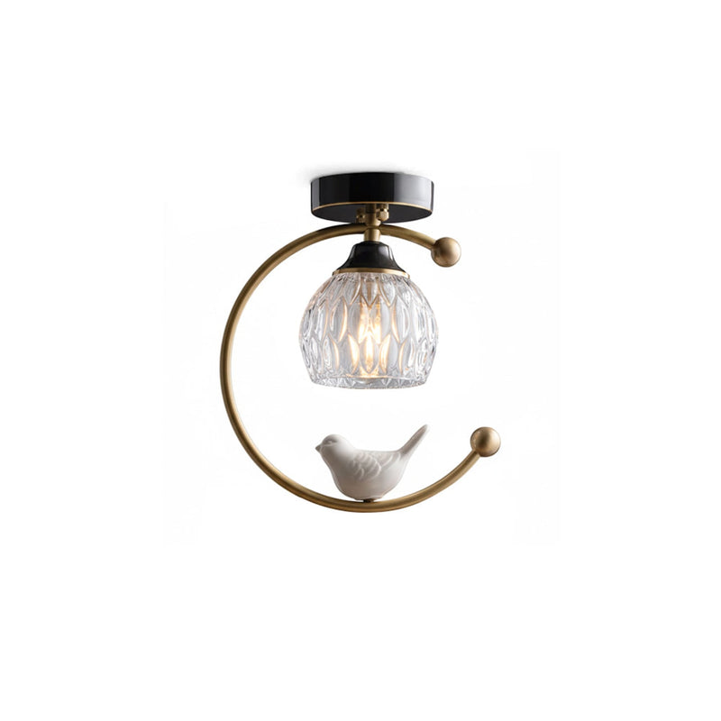 Modern Brass Semi-Flush Ceiling Light for Living Room — James New York
