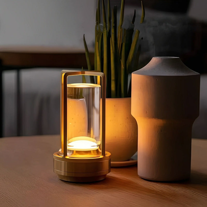 Modern Metal Cordless Table Lamp With Rechargeable USB Battery — James New York