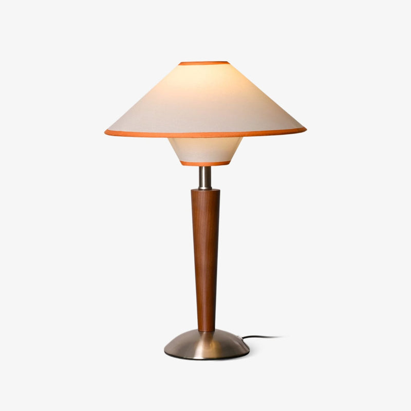 Retro Wood Table Lamp With Fabric Shade for Living Room — James New York