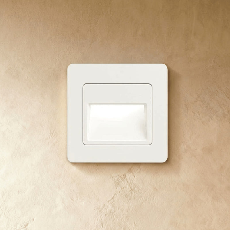 Modern Plastic LED Wall Light for Hallway and Living Room in White — James New York