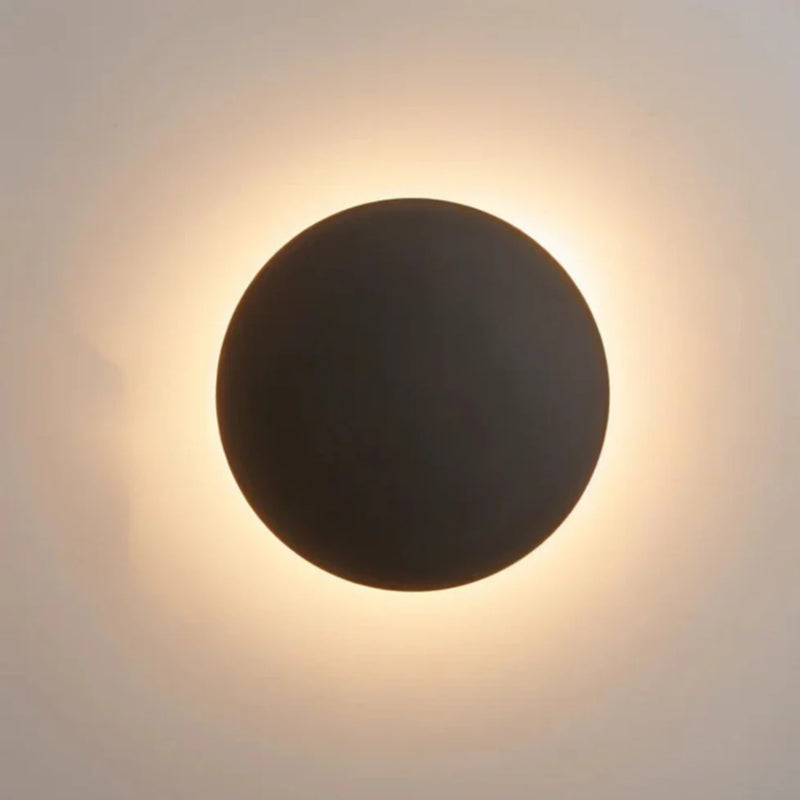 Modern Metal Wall Light With Warm White Glow in Black — James New York
