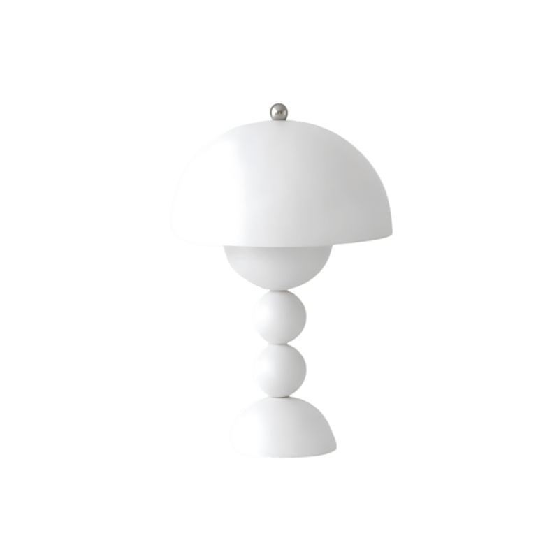 Modern Metal Table Lamp With Included Bulb in White — James New York