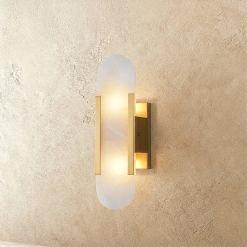 Modern Brass Wall Light With Warm LED Glow in Gold — James New York