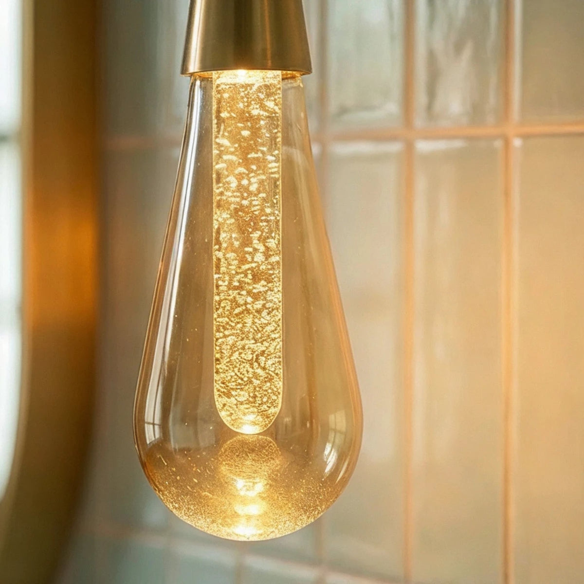 Modern Crystal Metal Pendant Light for Dining Room — James New York
