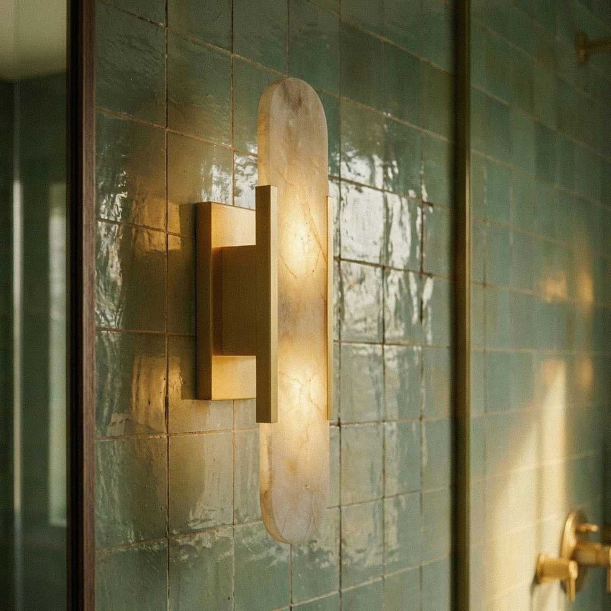 Modern Brass Wall Light With Warm LED Glow — James New York