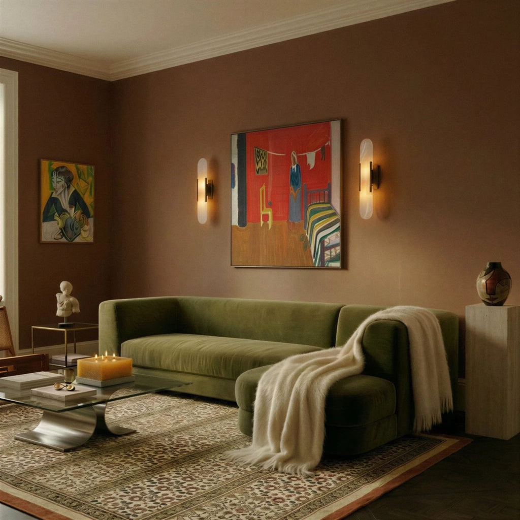 Modern Brass Wall Light With Warm LED Glow — James New York
