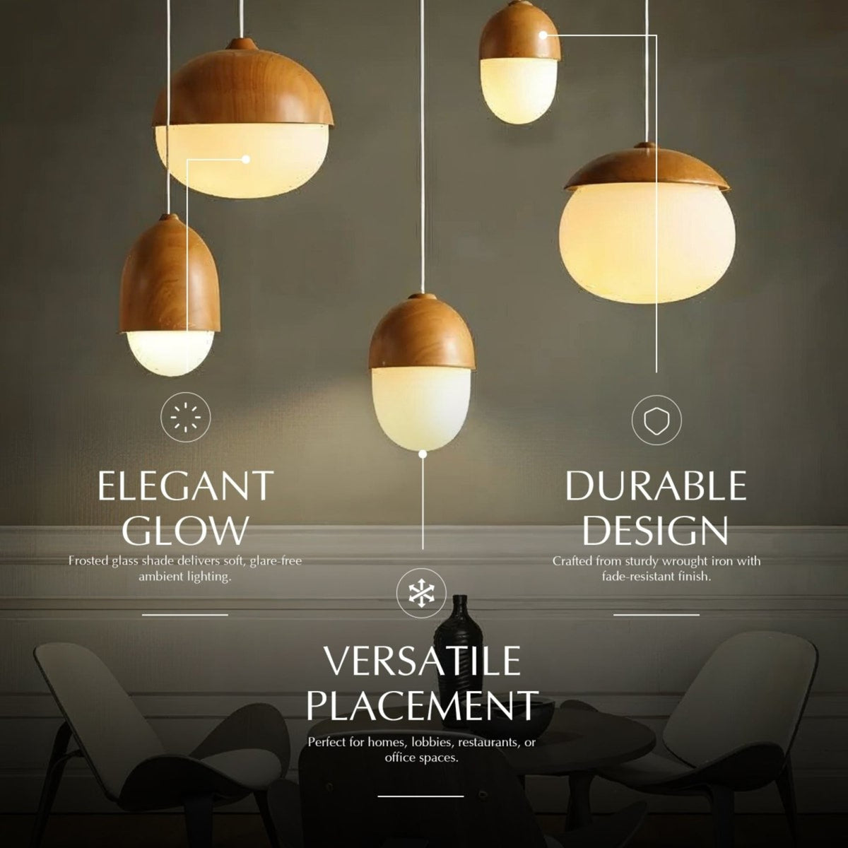 Minimalist Iron and Glass Pendant Light for Dining Room — James New York