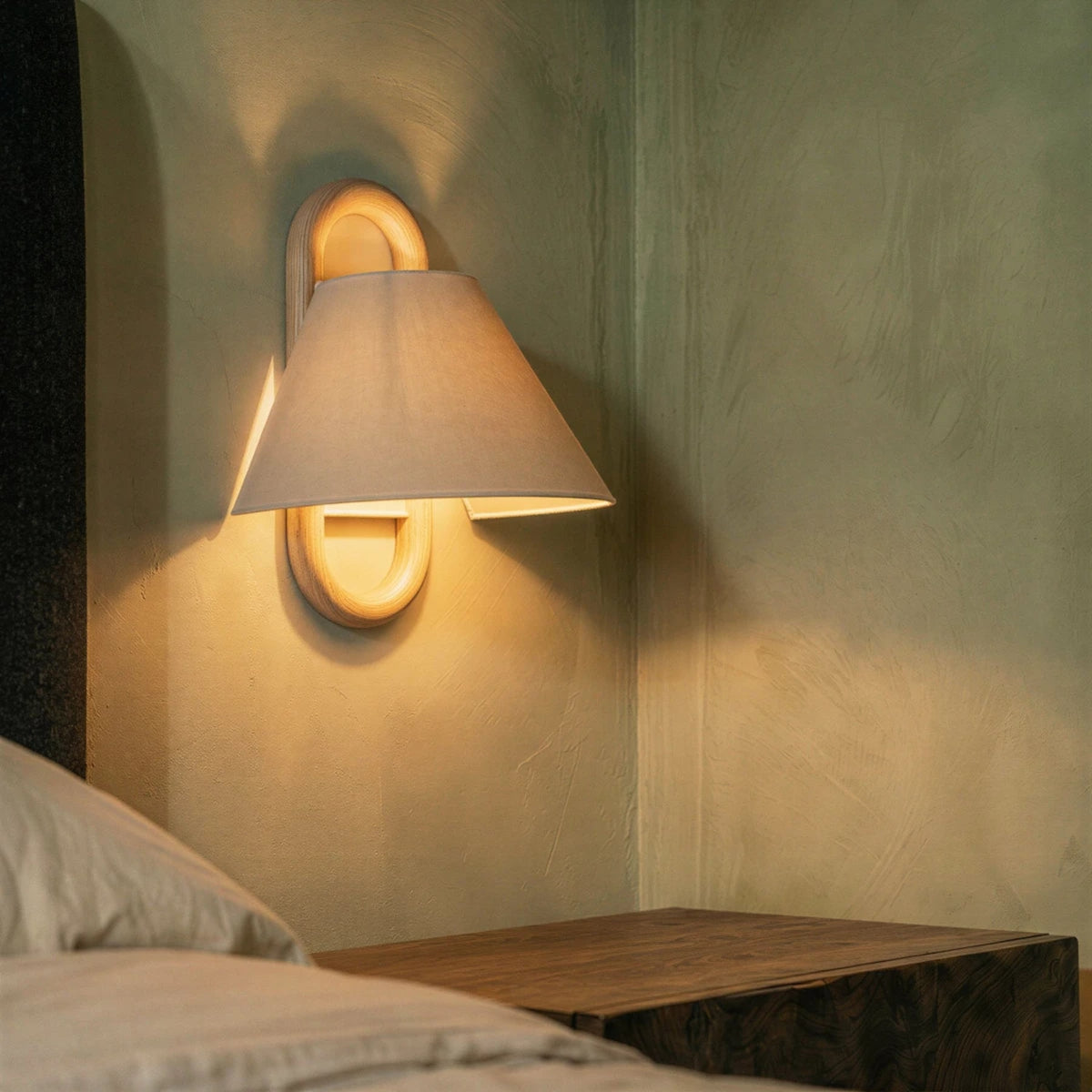 Modern Beech Wood Wall Light With Warm LED Glow — James New York