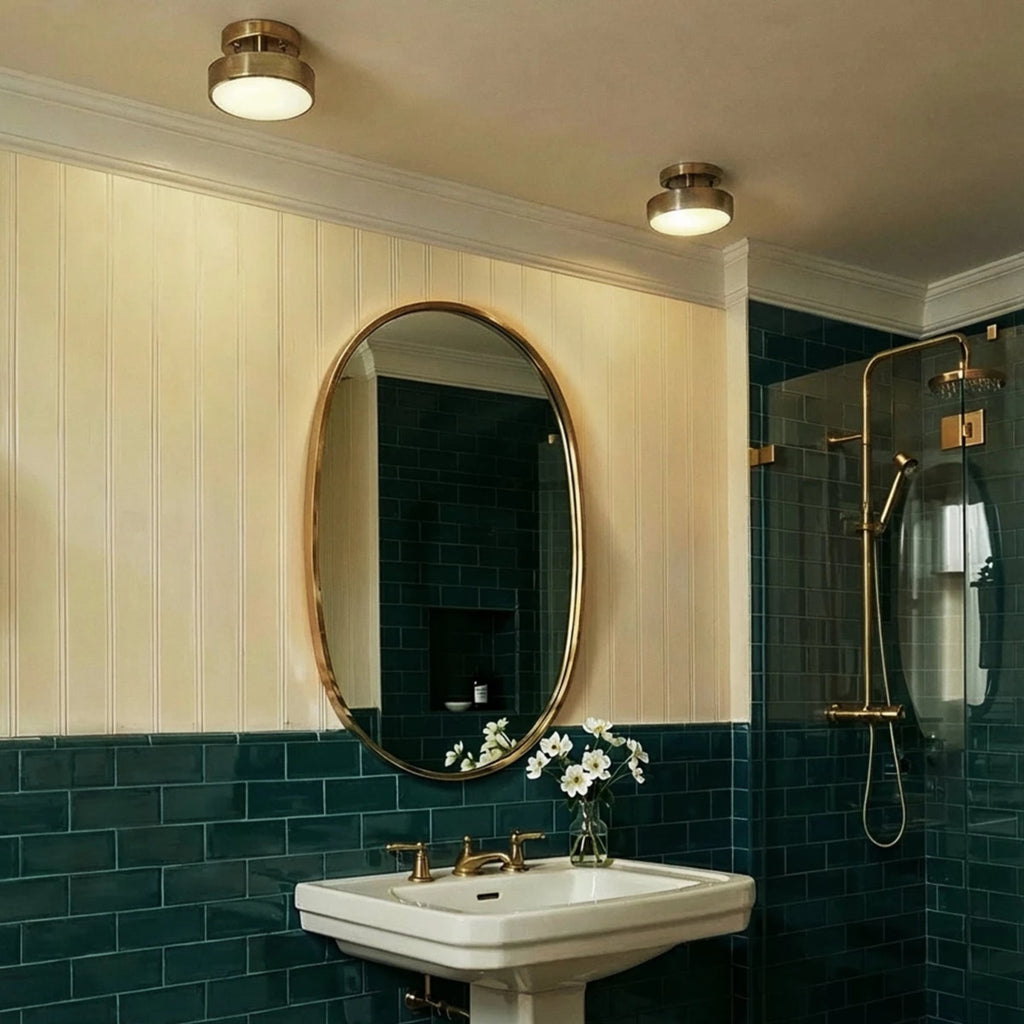 Modern Iron Semi-Flush Ceiling Light for Living Room — James New York