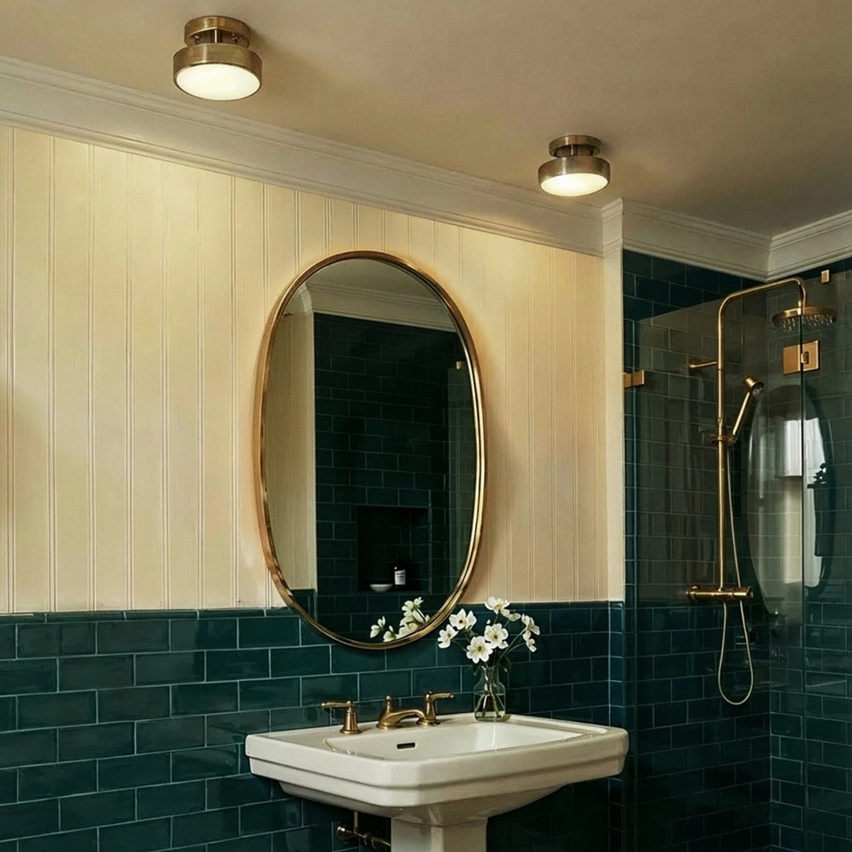 Modern Iron Semi-Flush Ceiling Light for Living Room — James New York