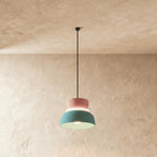 Modern Aluminum Pendant Light With Warm LED Glow for Kitchen in Pink and Blue — James New York