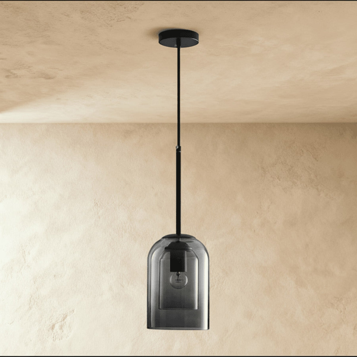 Modern Glass Pendant Light With Warm LED Glow for Dining Room — James New York
