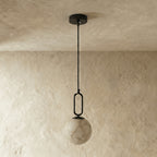 Modern Marble Pendant Light With Warm LED Glow — James New York