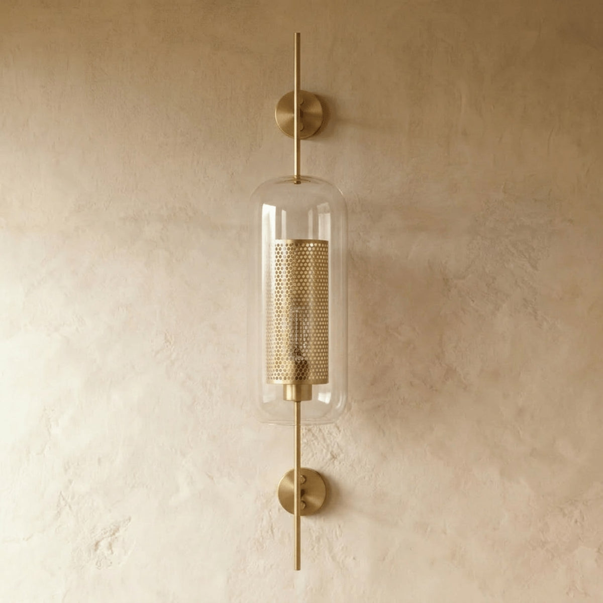 Modern Brass Wall Light With Warm LED Glow — James New York