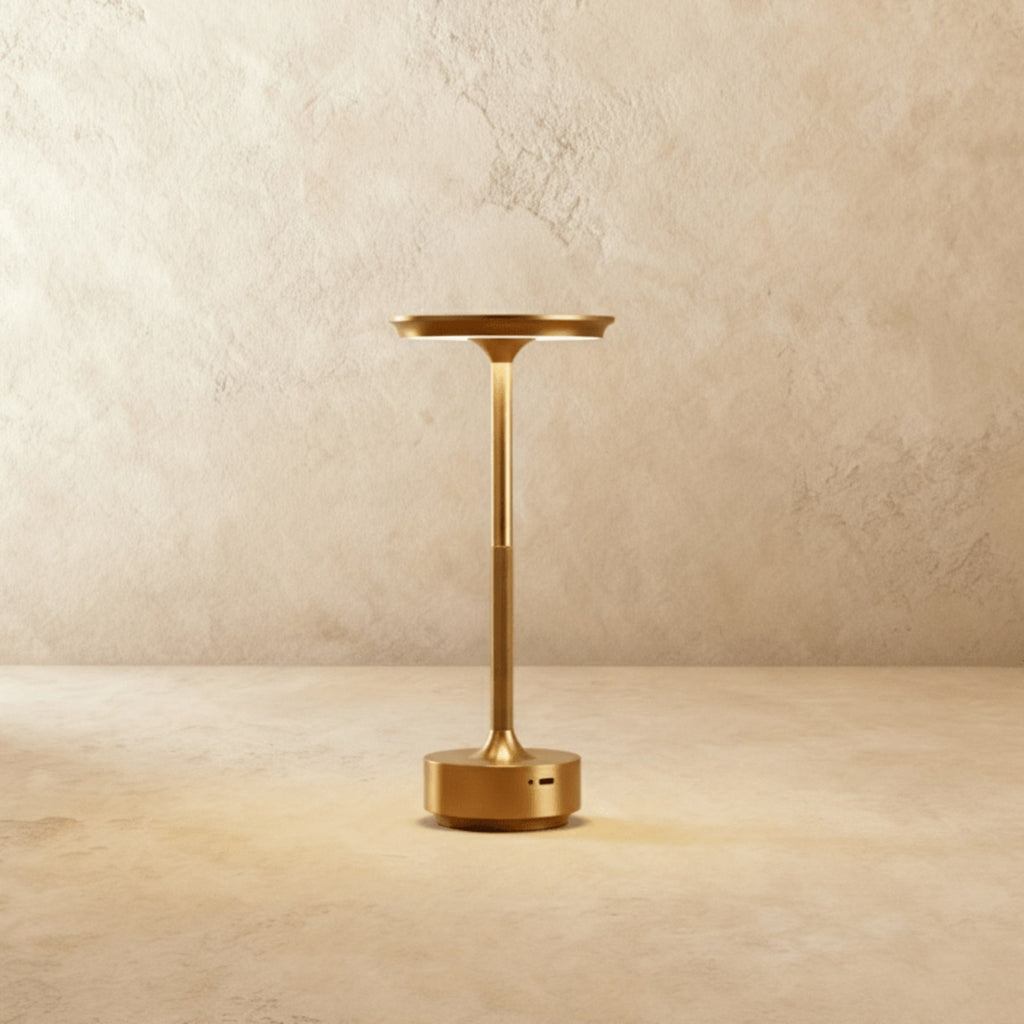 Modern Metal Cordless Table Lamp With Rechargeable USB Power — James New York