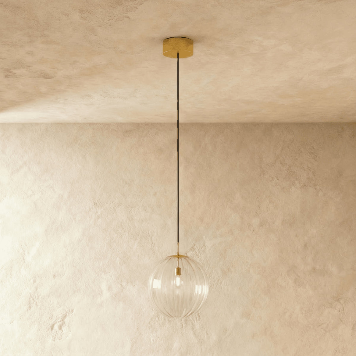 Modern Glass Pendant Light With Warm LED Glow in Warm White (3000K) — James New York
