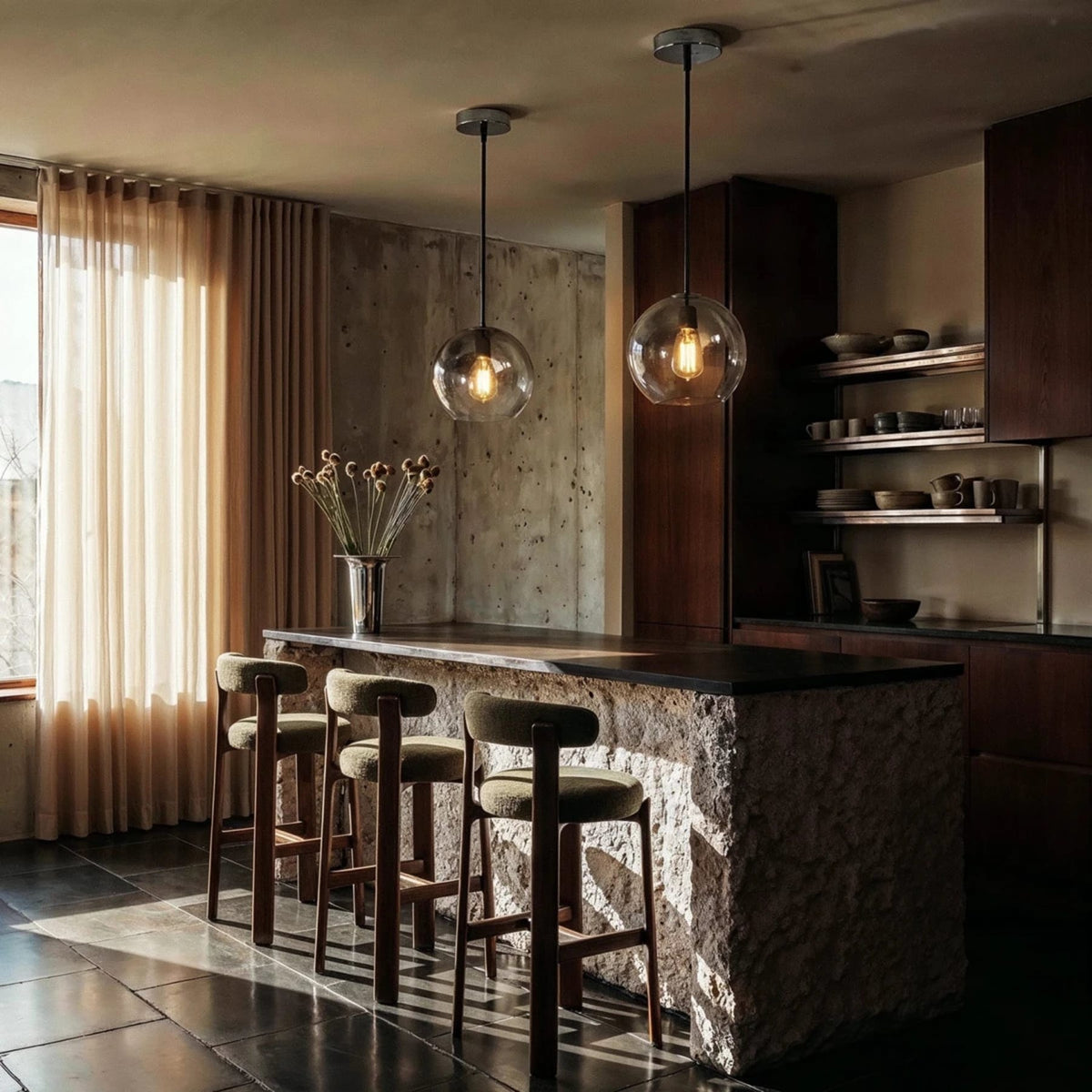 Modern Glass Pendant Light With Warm LED Glow — James New York