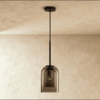 Modern Glass Pendant Light With Warm LED Glow for Dining Room — James New York